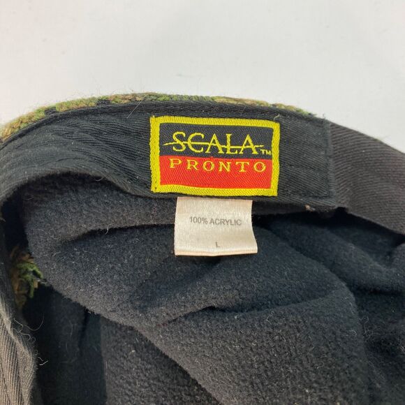 Scala Pronto Camouflage Knit Cap Hat Short Brim Fleece Lined Hip Hop Streetwear - Picture 9 of 9